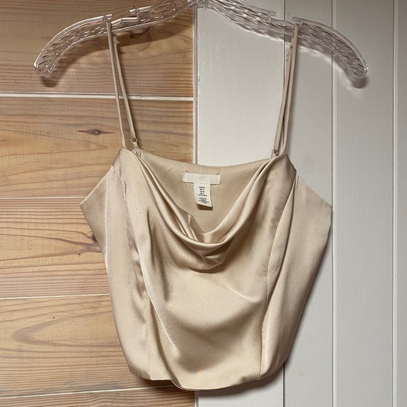 H&M Satin cropped corset in Ivory - size M - Picture 3 of 10
